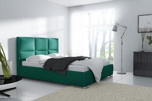 Dizajnová posteľ Venezia s vysokým čelom a úložným priestorom zelená 200 x 200