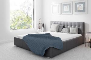 Čalúnená posteľ Soffio s úložným priestorom šedá eko koža 200 x 200