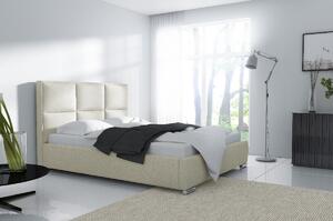 Dizajnová posteľ Venezia s vysokým čelom a úložným priestorom béžová 180 x 200