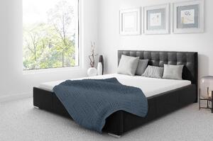 Čalúnená posteľ Soffio s úložným priestorom čierna 180 x 200