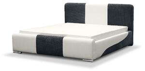 Moderná čalúnená posteľ Abiel s úložným priestorom biela a šedá 160 x 200
