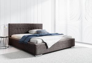 Čalúnená posteľ Ingrid s úložným priestorom hnedá 180 x 200