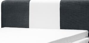 Moderné čalúnené jednolôžko Abiel s úložným priestorom biela a šedá 140 x 200