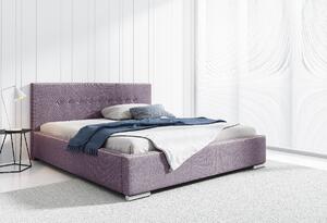 Čalúnená posteľ Ingrid s úložným priestorom fialová 180 x 200