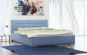 Čalúnená posteľ Ingrid s úložným priestorom modrá 180 x 200