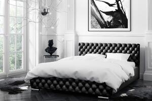 Čalúnená posteľ Farida s úložným priestorom čierna 180 x 200