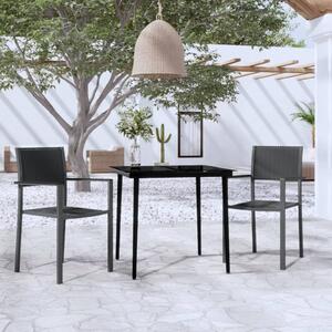 Maison Exclusive – 3-dielna záhradná jedálenská súprava, čierna