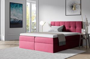 Štýlová manželská posteľ s úložným priestorom RECIVIO bordó 180 + TOPPER