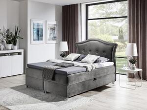 Elegantná rustikálna posteľ Bradley 200x200, šedá + TOPPER