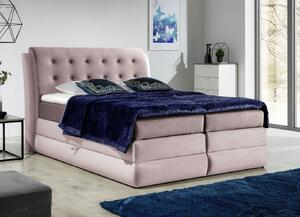 Mohutná kontinentálna posteľ VIKA 180x200, ružová + TOPPER