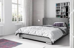 Elegantná čalúnená posteľ Champ 140x200, šedá