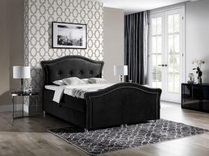Kúzelná rustikálna posteľ Bradley Lux 140x200, čierna + TOPPER