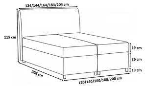 Prepychová posteľ Cassandra 120x200, hnedá