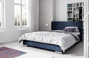 Elegantná čalúnená posteľ Champ 160x200, modrá