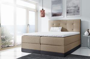 Jednoduchá čalúnená posteľ Tory 200x200, béžová + TOPPER