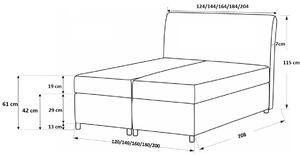 Elegantná posteľ potiahnutá eko kožou Floki 200x200, šedá