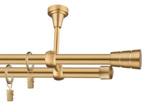 Dekorstudio Stropná dvojradová garniža BASIC zlatá 19mm Dĺžka: 320cm, Typ príslušenstva: Bez príslušenstva