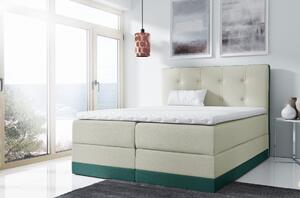 Jednoduchá čalúnená posteľ Tory 180x200, zelená + TOPPER