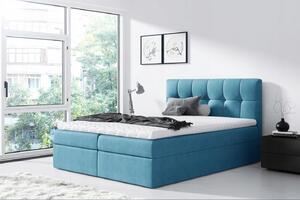 Jednoduchá posteľ Rex 160x200, modrá + TOPPER