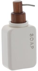 Dávkovač mydla Salva, béžová/s drevenými prvkami, 300 ml