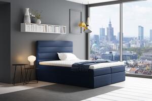 Manželská čalúnená posteľ Sergej 120x200, modrá + TOPPER