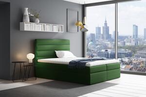 Manželská čalúnená posteľ Sergej 140x200, zelená + TOPPER