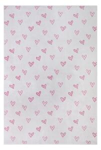 Ružovo-biely detský koberec 160x235 cm Hearts – Hanse Home