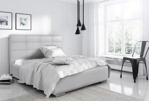 Elegantná manželská posteľ Caffara 120x200, šedá, jemná poťahová látka