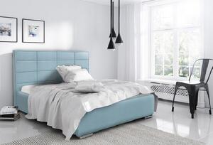 Elegantná manželská posteľ Caffara 120x200, modrá, jemná poťahová látka