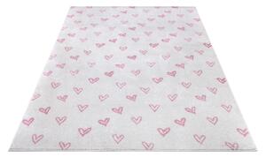 Ružovo-biely detský koberec 160x235 cm Hearts – Hanse Home