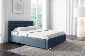 Elegantná čalúnená posteľ Leis 140x200, modrá