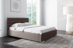 Elegantná čalúnená posteľ Leis 160x200, hnedá