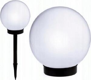 Solárna guľová lampa, biela, dekoratívna, záhradná lampa, 1 ks