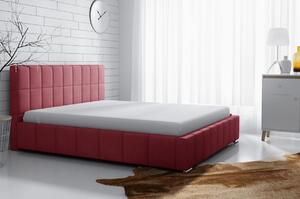 Jemná čalúnená posteľ Lee 200x200, červená