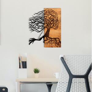 Nástenná dekorácia 47x58 cm strom života drevo/kov