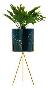 DekorStyle Kvetináč na stojane Emma 28 cm zelený