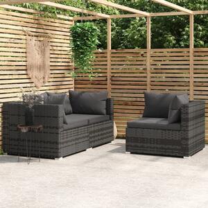 Maison Exclusive – 3-dielna záhradná súprava s vankúšmi, sivá, polyratan