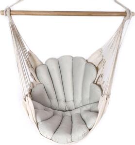 Love Gifts® Závesné kreslo s 2 vankúšmi v tvare škrupiny a sadou háčikov na strop 130/100 cm - nosnosť 150 kg, závesné kreslo pre dospelých a deti, závesné sedadlo