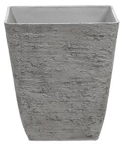 Kvetináč sivý kameň polyresin 39 x 39 x 43 cm štvorcový črepník do interiéru a exteriéru