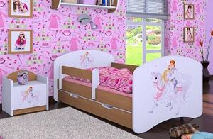Detská posteľ so zásuvkou 140x70 PRINC NA BIELOM KONI