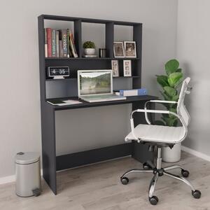 Maison Exclusive - písací stôl s policami, sivý, 110 x 45 x 157 cm, drevený materiál