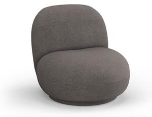 Sivé kreslo z textílie buklé Chuck – Micadoni Home
