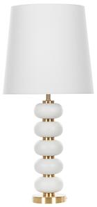 Stolná lampa zlatá biela kovový podstavec polyesterové tienidlo 80 cm moderný glamour štýl obývačka spálňa