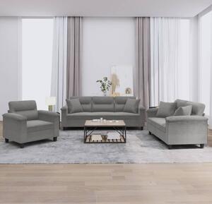 Maison Exclusive – 3-dielna sedacia súprava s vankúšmi, tmavošedá mikrovlákna