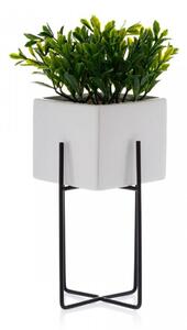 DekorStyle Kvetináč na stojane Mizu 23 cm biely/čierny