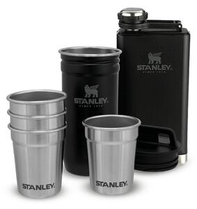 Čierna antikoro súprava ploskačky a štamperlíkov 6 ks 250 ml – Stanley