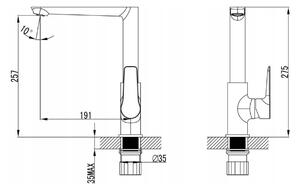 F-Design Avanza, stojanková drezová batéria, chrómová-biela, FD1-A01-4-31