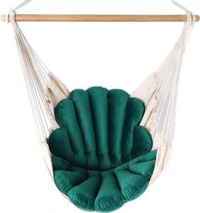 Love Gifts® Závesné kreslo s 2 vankúšmi v tvare škrupiny a sadou háčikov na strop 130/100 cm - nosnosť 150 kg, závesné kreslo pre dospelých a deti, závesné sedadlo