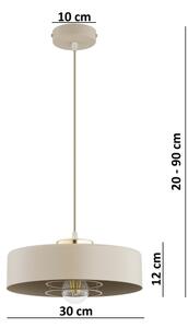 Brilagi - Závesný luster na lanku SPRING 1xE27/60W/230V pr. 30 cm béžová/zlatá