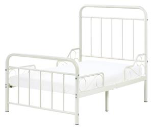 Detská rozťahovacia posteľ krémová biela železo 90 x 130/160/200 cm lamelový rošt rastúca posteľ moderný štýl detská izba